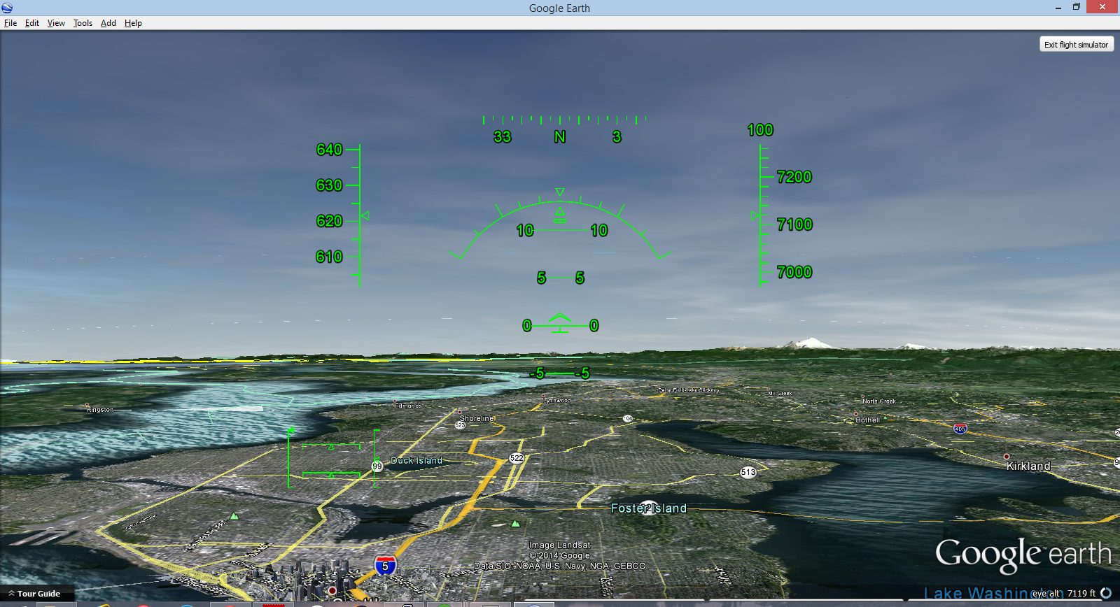 Google Earth flight simulator