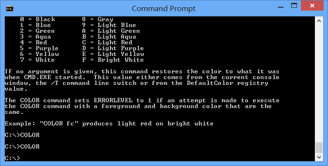 Super User tip: Change Windows Command Prompt colors | The Thought Box